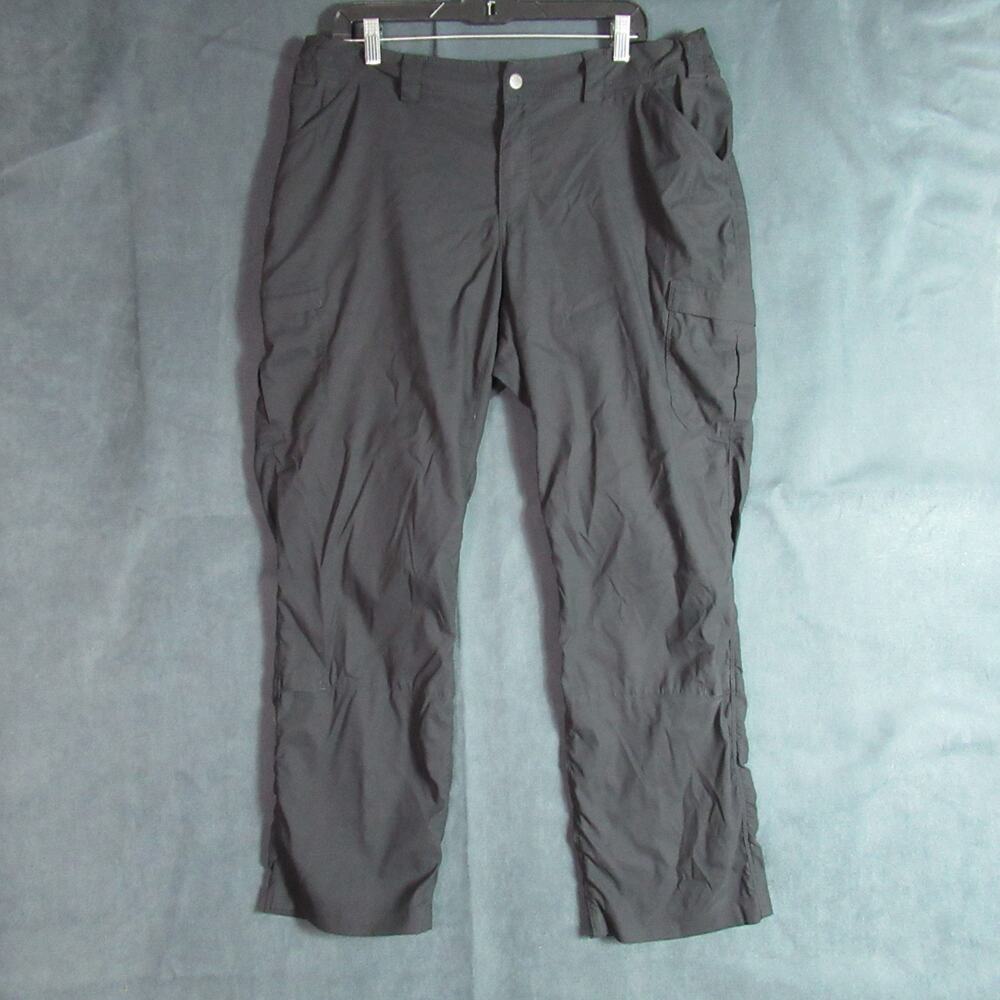 Duluth Trading Pants Womens 18W x 31 Black Cargo Utility Hiking Workwear Stretch